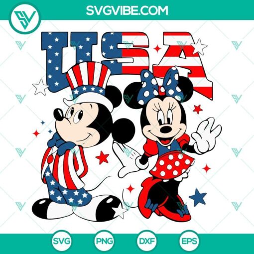 mickey and minnie usa svg disney mouse patriotic svg freedom day svg disneyland 4th of july svg png dxf eps 9 mockup