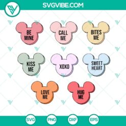 Disney, SVG Files, Valentine's Day, Mickey Candy Hearts SVG Download, Mickey 2