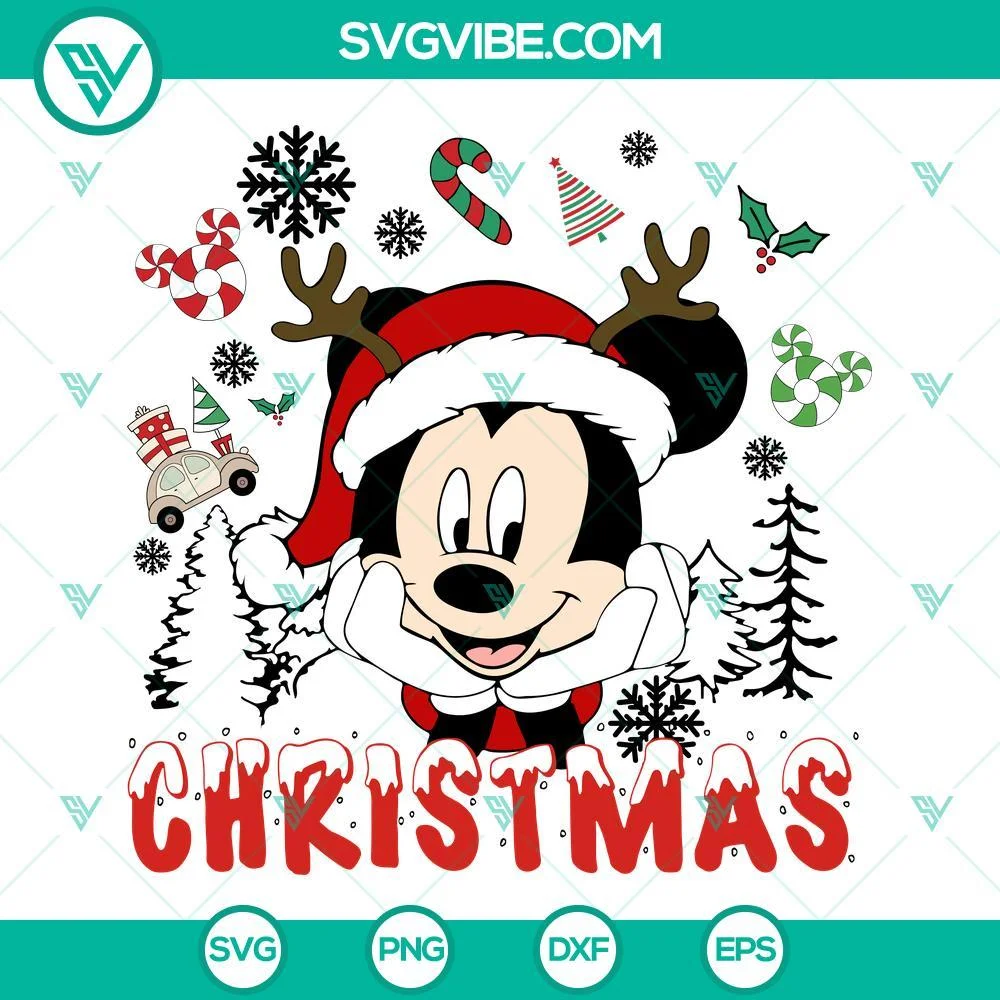 Christmas, Disney, SVG Files, Mickey Christmas SVG Image, Disney Christmas SVG 1