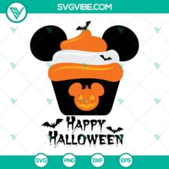 Disney, Halloween, SVG Files, Mickey Cupcake Halloween SVG File, Happy 18