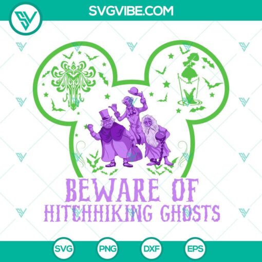 mickey ears haunted mansion svg beware of hitchhiking ghosts svg disney halloween movies svg png dxf eps 9 mockup