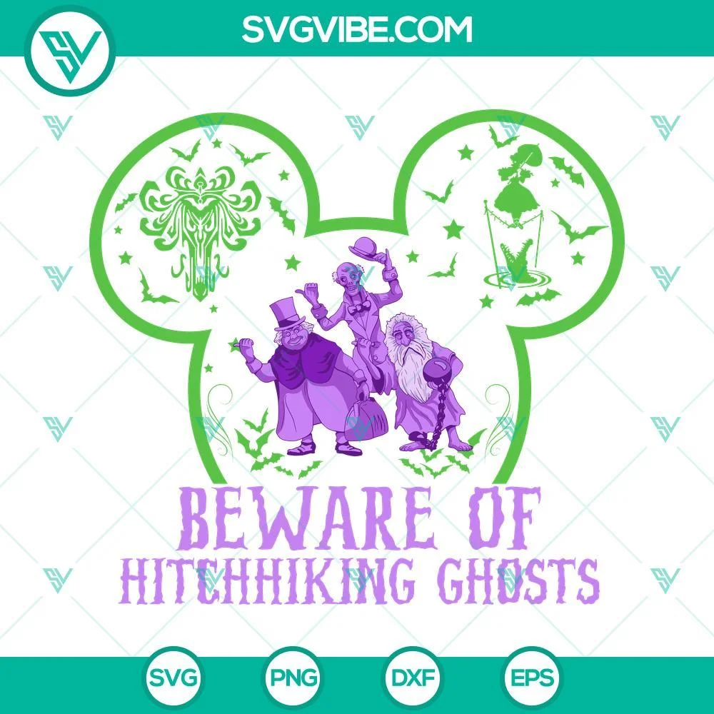 Disney, Halloween, SVG Files, Mickey Ears Haunted Mansion SVG File, Beware Of 1