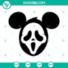 Mickey Mouse Ghost Face Scream Halloween SVG Files with Mouse Ears for crafts and projects.