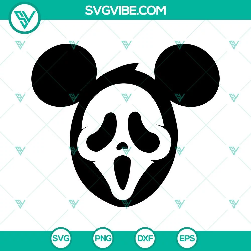 Disney, Halloween, SVG Files, Mickey Ghost Face Halloween SVG Files, Ghost Face 1