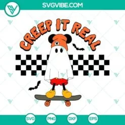 Halloween, SVG Files, Mickey Mouse Ghost Skateboarding SVG Download, Creep It 4