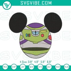 Mickey Head Buzz Lightyear Machine Embroidery Designs, Disney Toy Story Pattern