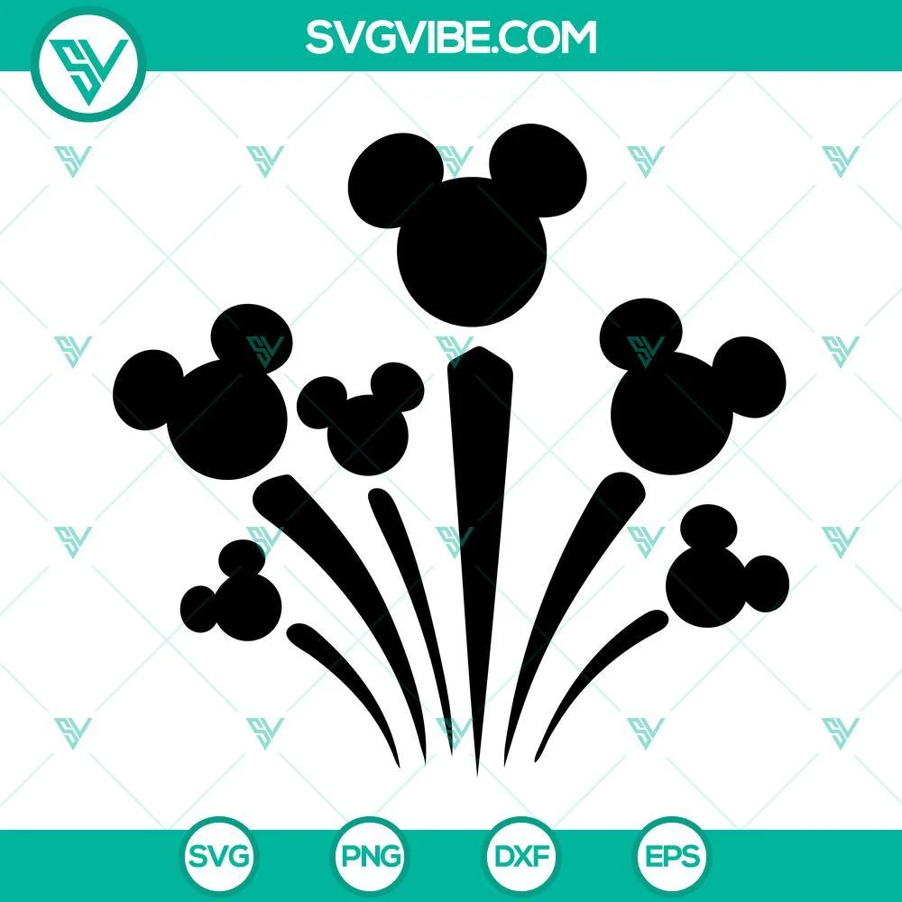 4th Of July, Disney, SVG Files, Mickey Head Fireworks SVG Images, Disneyland 1