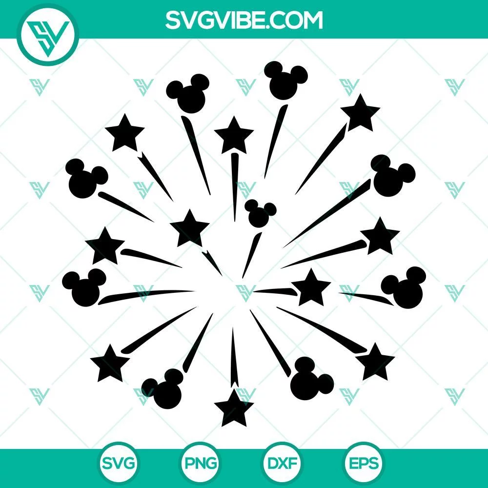 4th Of July, Disney, SVG Files, Mickey Head Fireworks SVG Images, Disneyland 2