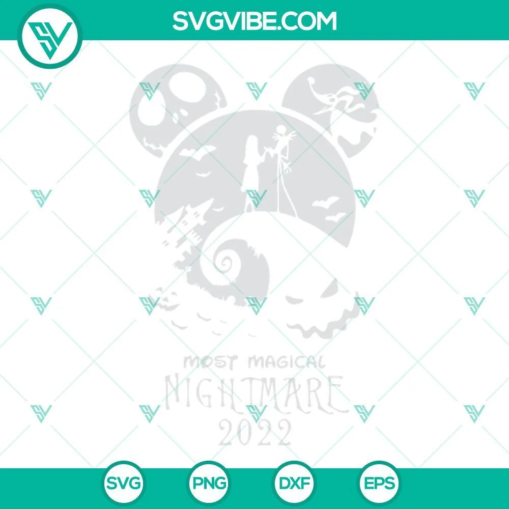 Halloween, SVG Files, Mickey Head Jack And Sally Nightmare Before Christmas SVG 1