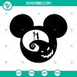 mickey head jack skellington and sally svg bundle disney nightmare before christmas halloween svg png dxf eps 3 mockup