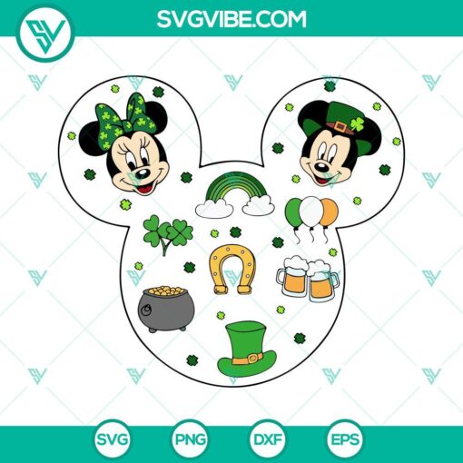 mickey head patricks day svg disney mouse lucky svg shamrock svg irish day svg png dxf eps 1 mockup