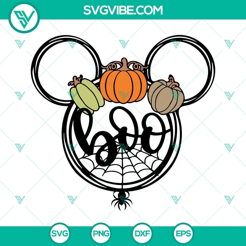 Disney, Halloween, SVG Files, Mickey Head Pumpkin Halloween SVG Images, Disney 1