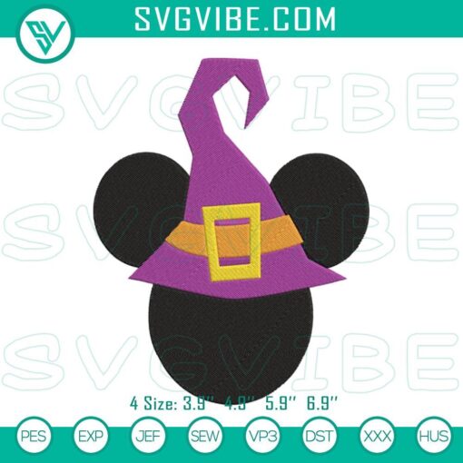 mickey head witch embroidery designs funny mickey halloween embroidery pattern files mockup