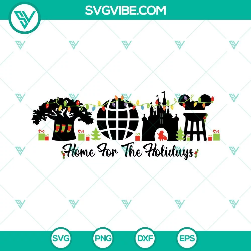 Christmas, Disney, SVG Files, Mickey Home For The Holidays SVG Download, Disney 1