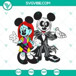 Disney, Halloween, SVG Files, Mickey Jack And Minnie Sally SVG Image, Jack 2