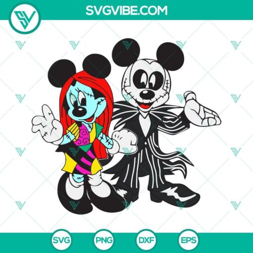 mickey jack and minnie sally svg jack skellington svg jack and sally svg nightmare before christmas svg 6 mockup