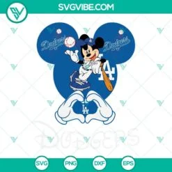 Baseball, Sports, SVG Files, Mickey Los Angeles Dodgers SVG File, Disney Mickey 2