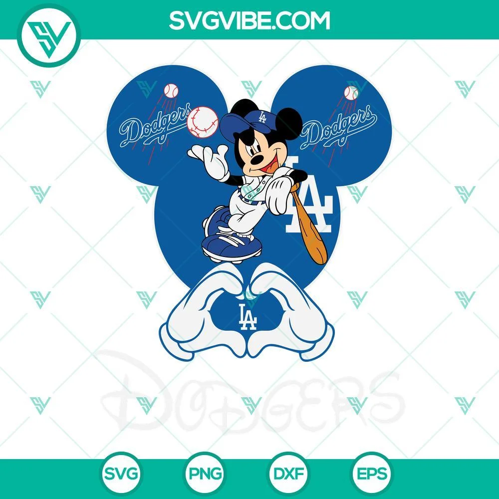 Baseball, Sports, SVG Files, Mickey Los Angeles Dodgers SVG File, Disney Mickey 1