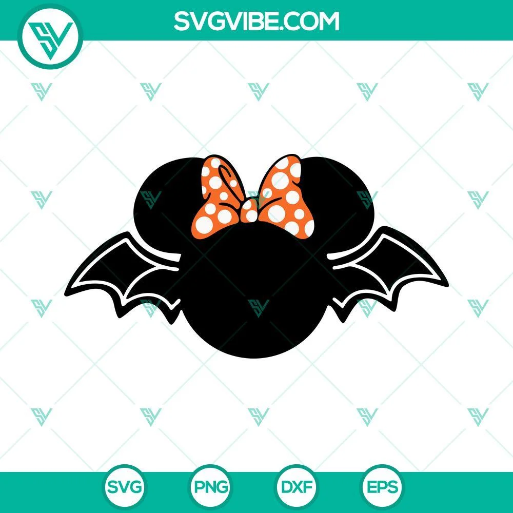 Disney, Halloween, SVG Files, Mickey Minnie Bat Halloween SVG File, Disney 1