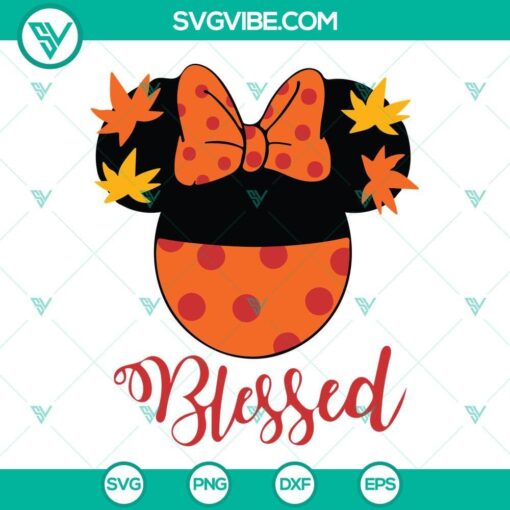 mickey minnie blessed thanksgiving svg bundle disney mouse head fall autumn leaves svg png dxf eps cut files 9 mockup