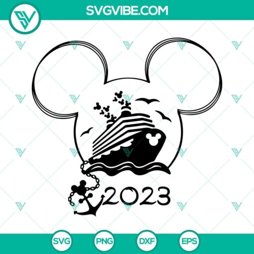 mickey minnie cruise ears 2023 svg disney trip 2023 svg family cruise svg vacation svg png dxf eps 4 mockup