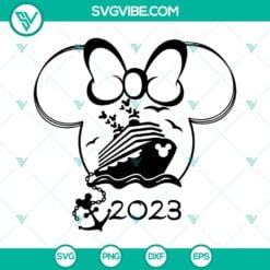 mickey minnie cruise ears 2023 svg disney trip 2023 svg family cruise svg vacation svg png dxf eps 5 mockup