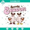 Mickey Minnie Ghost Spooky Season SVG for Halloween with Mouse Ears Pumpkin Images, ideal for crafts and decor.