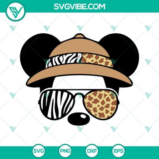 mickey minnie head disney safari svg animal kingdom svg zebra leopard glasses svg disney vacation svg png dxf eps 6 mockup