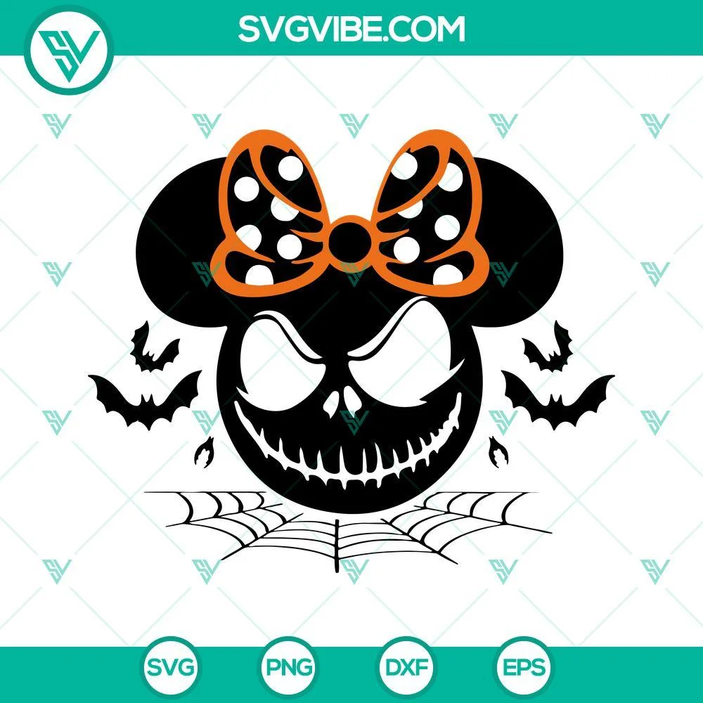 Disney, Halloween, SVG Files, Mickey Minnie Jack Skellington Halloween SVG 1