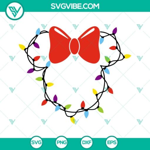 mickey minnie mouse head christmas lights svg mouse christmas svg christmas lights svg png dxf eps files for cricut 4 mockup