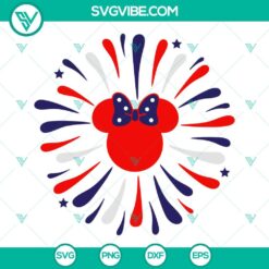 4th Of July, Disney, SVG Files, Mickey Minnie Mouse Head Fireworks SVG Image, 18