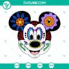 Mickey and Minnie Mouse sugar skull SVG download for Halloween with Day of the Dead theme.