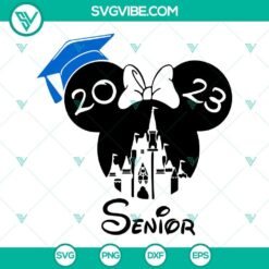 Mickey Minnie Senior 2023 SVG Images, Graduation Hat SVG File, Disney 2