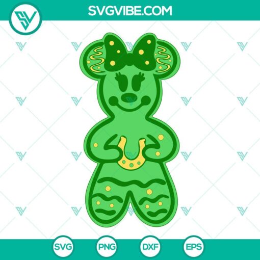 mickey minnie st patricks gingerbread svg shamrock svg disney lucky green svg png dxf eps files 1 mockup