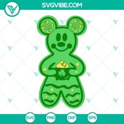 mickey minnie st patricks gingerbread svg shamrock svg disney lucky green svg png dxf eps files 4 mockup