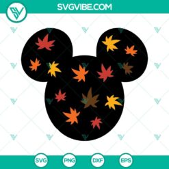 Disney, SVG Files, Thanks Giving, Mickey Minnie Theme Leaves Autumn SVG Images, 19