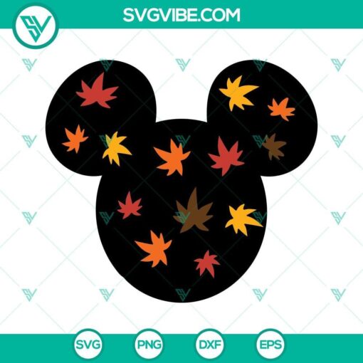 mickey minnie theme leaves autumn svg mouse head fall thanksgiving svg png dxf eps files 10 mockup