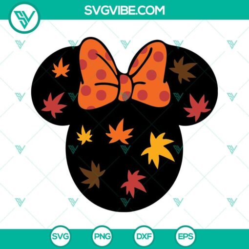 mickey minnie theme leaves autumn svg mouse head fall thanksgiving svg png dxf eps files 3 mockup