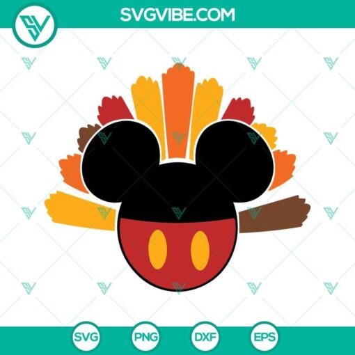 mickey minnie turkey svg bundle mouse head turkey thanksgiving svg cute turkey svg 4 mockup