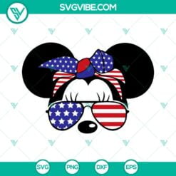 4th Of July, Disney, SVG Files, Mickey Minnie USA Flag Sunglasses SVG File, 11