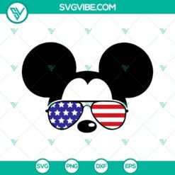 Mickey Minnie USA Flag Sunglasses SVG File, Disney Mouse 4th Of July 2
