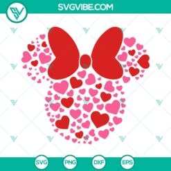 Mickey Minnie Valentine SVG Image Bundle, Mouse Ears Heart SVG File, Mickey 5