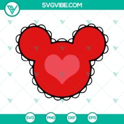 Mickey Minnie Valentine SVG Image Bundle, Mouse Ears Heart SVG File, Mickey 6