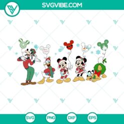Mickey Mouse and Friends Christmas SVG with festive Disney characters in holiday theme, perfect for Christmas crafts and decorations.