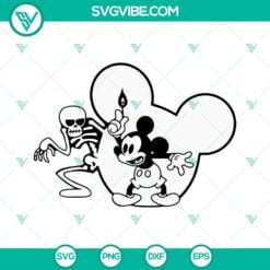 Disney, Halloween, SVG Files, Mickey Mouse And Skeleton SVG Download, Spooky 18