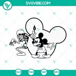 Disney, Halloween, SVG Files, Mickey Mouse And Skeleton SVG Download, Spooky 2