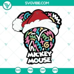 Christmas, SVG Files, Mickey Mouse Christmas SVG File, Mickey Santa Hat SVG 2