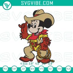 Disney Embroidery Designs, Embroidery Designs, Mickey Mouse Cowboy Embroidery 3