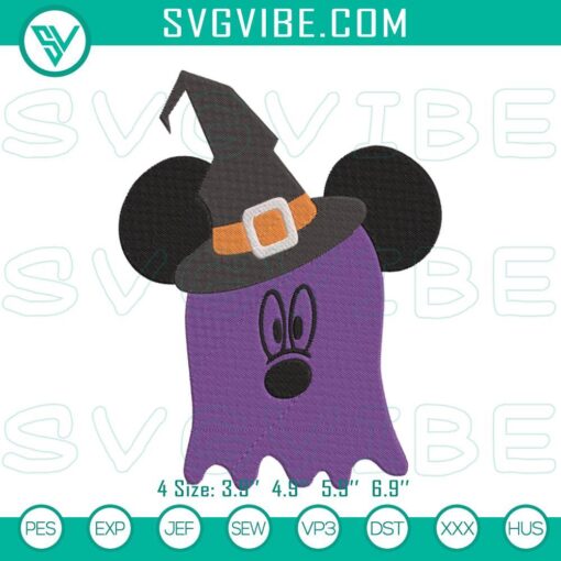 mickey mouse ghost halloween embroidery designs mockup