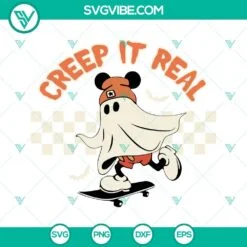 Halloween, SVG Files, Creep It Real SVG Files, Ghost Skateboard SVG Download, 3